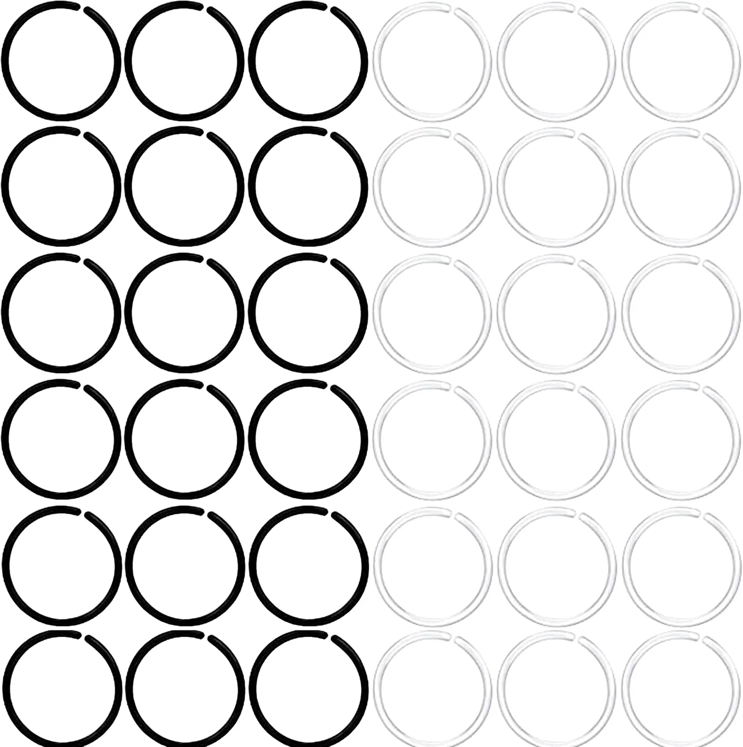 60Pcs Anti-Allergy 20G Unisex Plastic Hoop Ears Hole Retainers Hoop & Clear Nose Rings Hoop Retainer &8 Different Color for Sensitive Ears & Skin (2-in-1 Color)