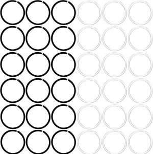 60Pcs Anti-Allergy 20G Unisex Plastic Hoop Ears Hole Retainers Hoop & Clear Nose Rings Hoop Retainer &8 Different Color for Sensitive Ears & Skin (2-in-1 Color)