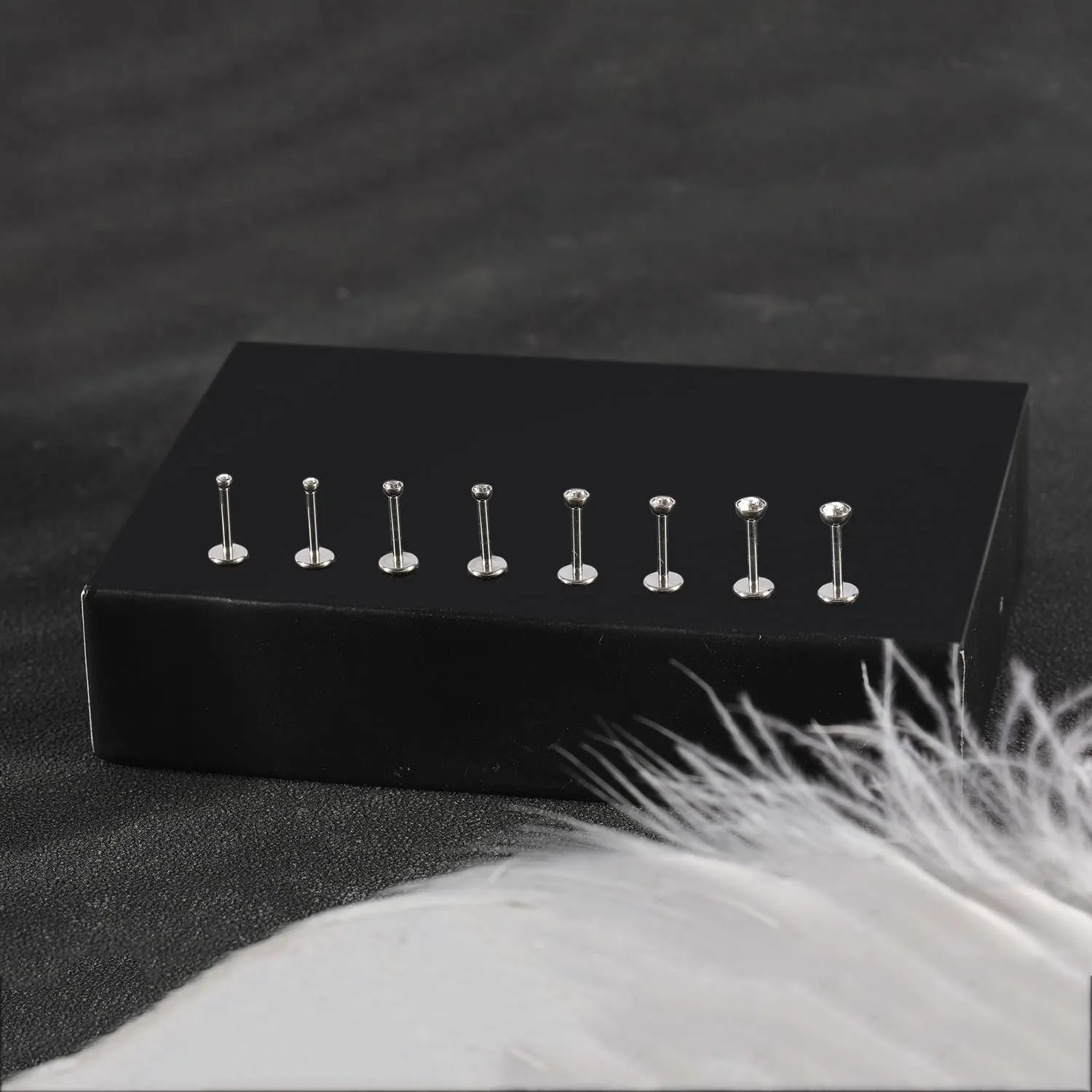 8Pcs 20G 18G Threadless Push in Nose Stud Rings for Women Men Stainless Steel Nose Studs Nostril Piercing Jewelry CZ Nose Rings Studs 1.5MM 2MM 2.5MM 3MM Black Silver Gold Bar Length 7mm 5mm