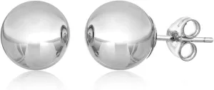 925 Sterling Silver Ball Stud Earrings- Butterfly Backings 3mm-12mm Silver Yellow or Rose