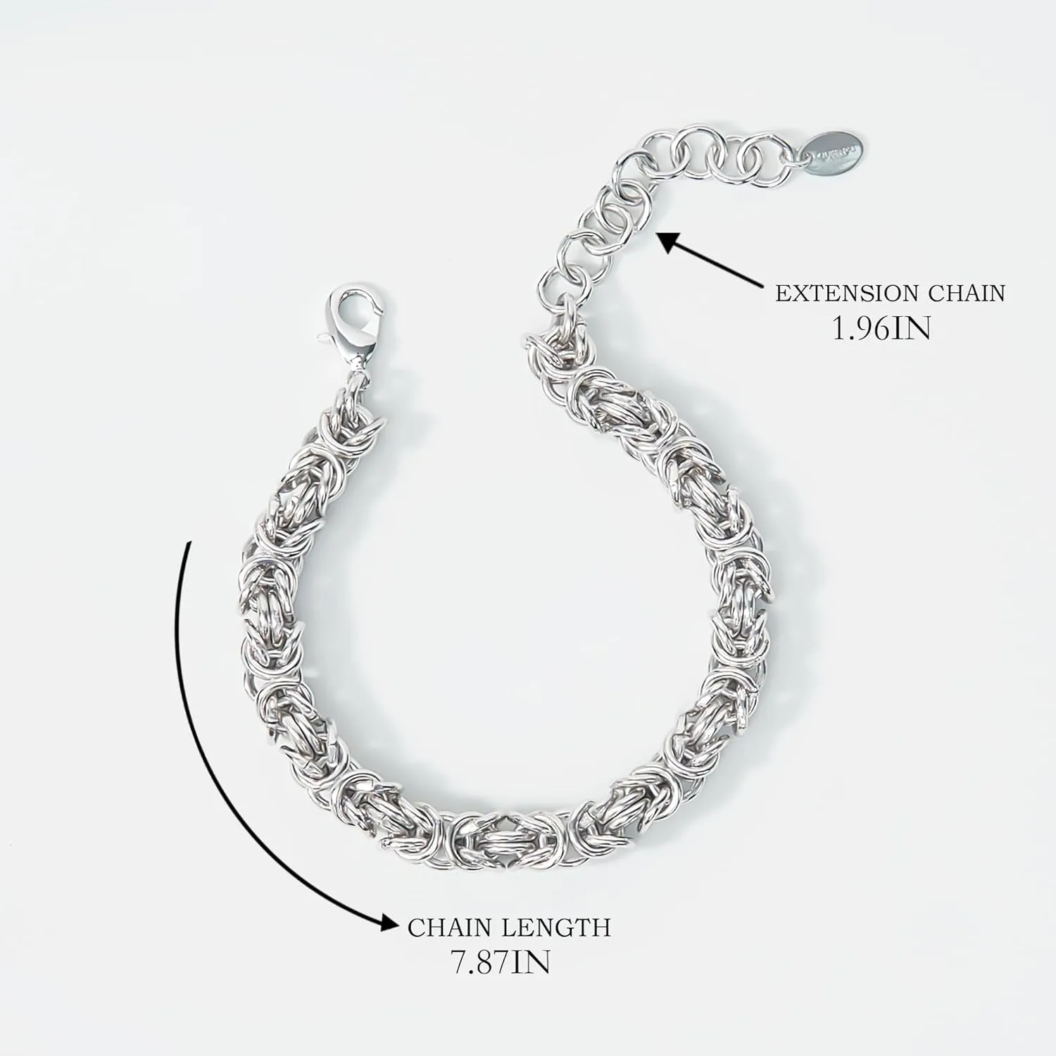 925 Sterling Silver Bracelets for Women/Men, Byzantine Design Bangles Jewelry, Trendy Waterproof Adjustable Dainty Minimalist Fashion Silver Bracelet, Multiple Specifications