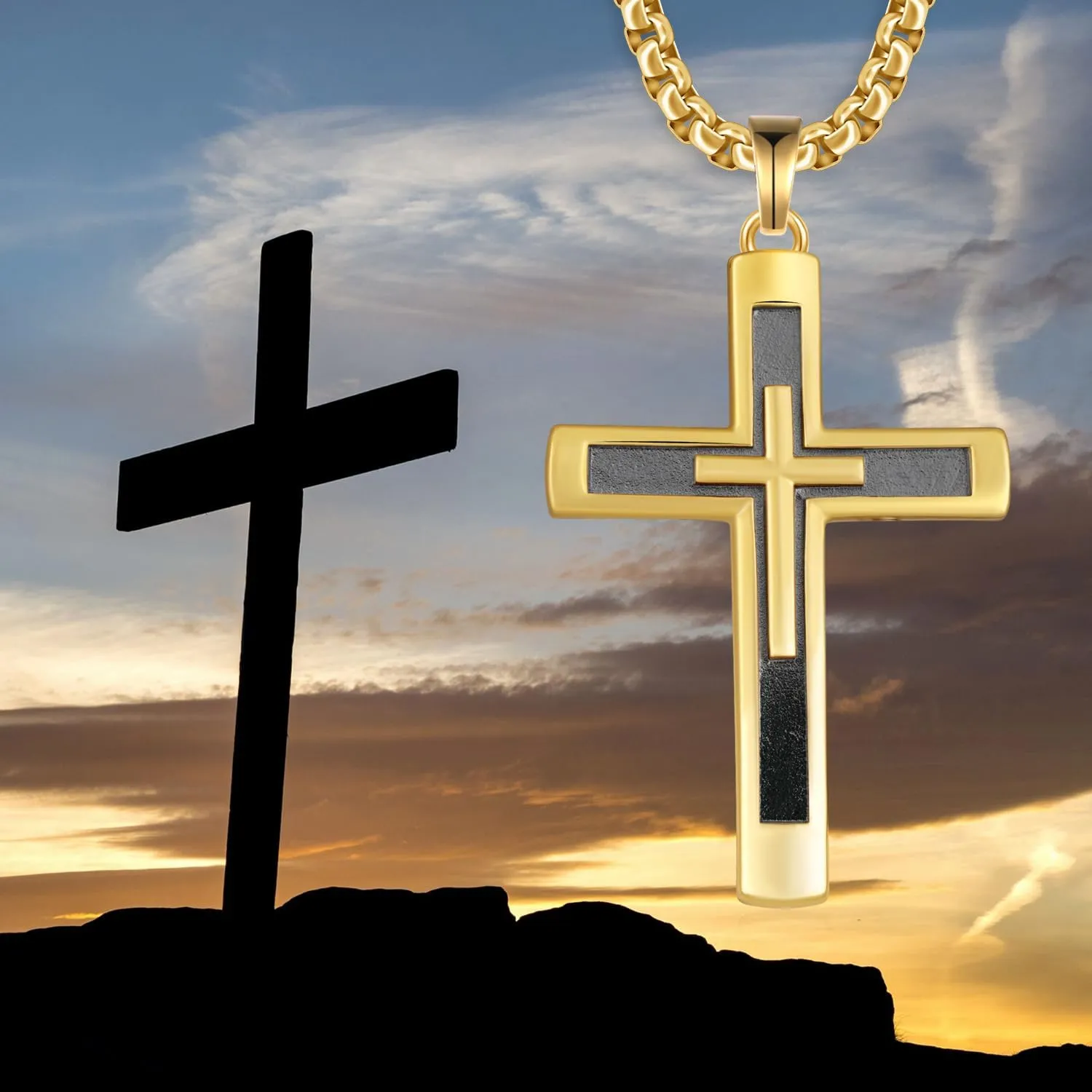 925 Sterling Silver Cross Necklace for Men Women Religious Amulets Jewelry Gifts