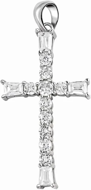 925 Sterling Silver Cross Pendant for Men & Women - Cubic Zirconia Cross Pendants Silver Cross Jewelry - Catholic Faith Religious Christian Birthday Gifts