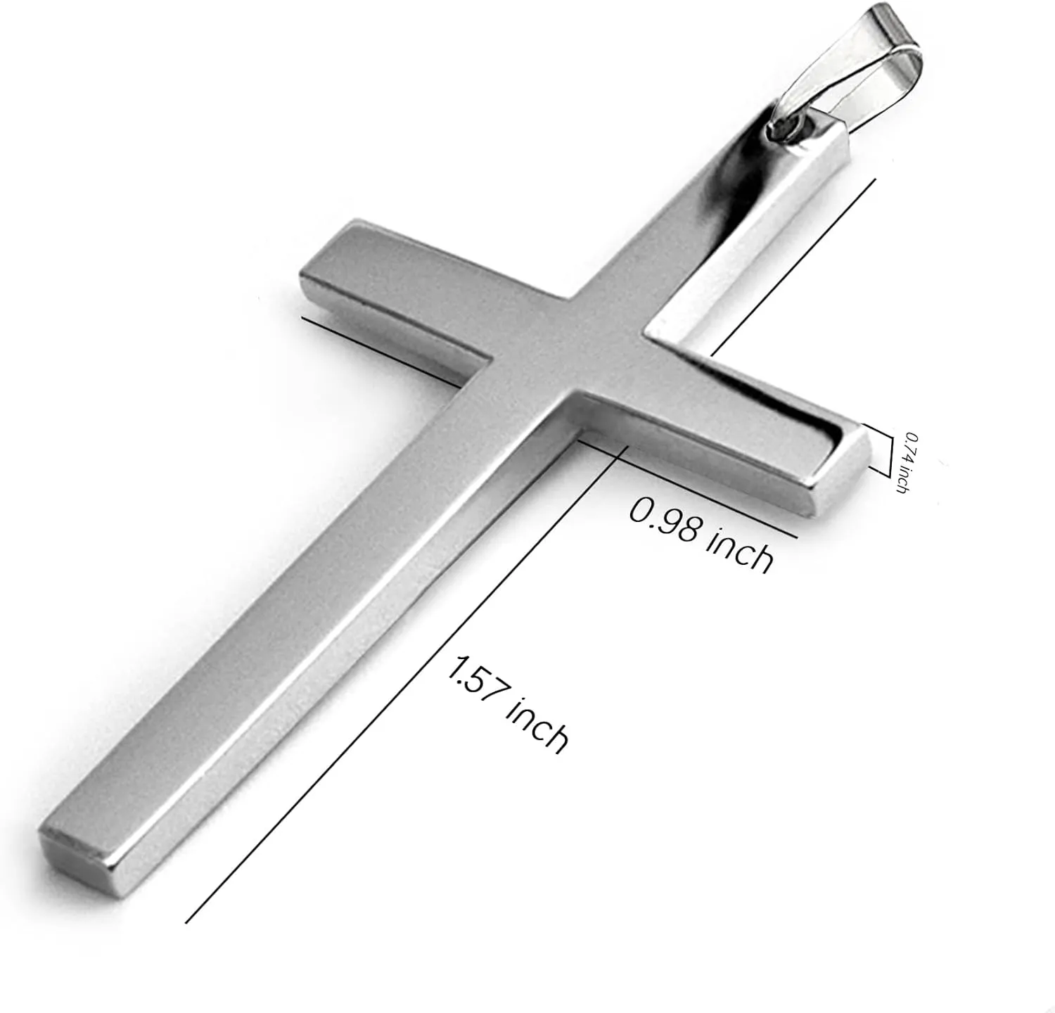 925 Sterling Silver Cross Simple Pendant Necklace for Men