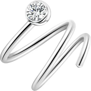 925 Sterling Silver Double Hoop Nose Ring for Single Piercing Spiral Nose Ring, 20 Gauge Snug Double Nose Piercing, Thin Nose Piercing Hoops for Men and Women, 7mm Diameter