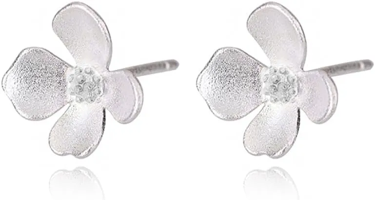 925 Sterling Silver Flower Stud Earrings for Women Teens Gardenia Flower Post Stud Earrings Wedding Hypoallergenic