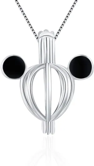 925 Sterling Silver Mini Black Mouse Cage Pendants Crafting Charm for DIY Necklace Bracelet Jewelry Making