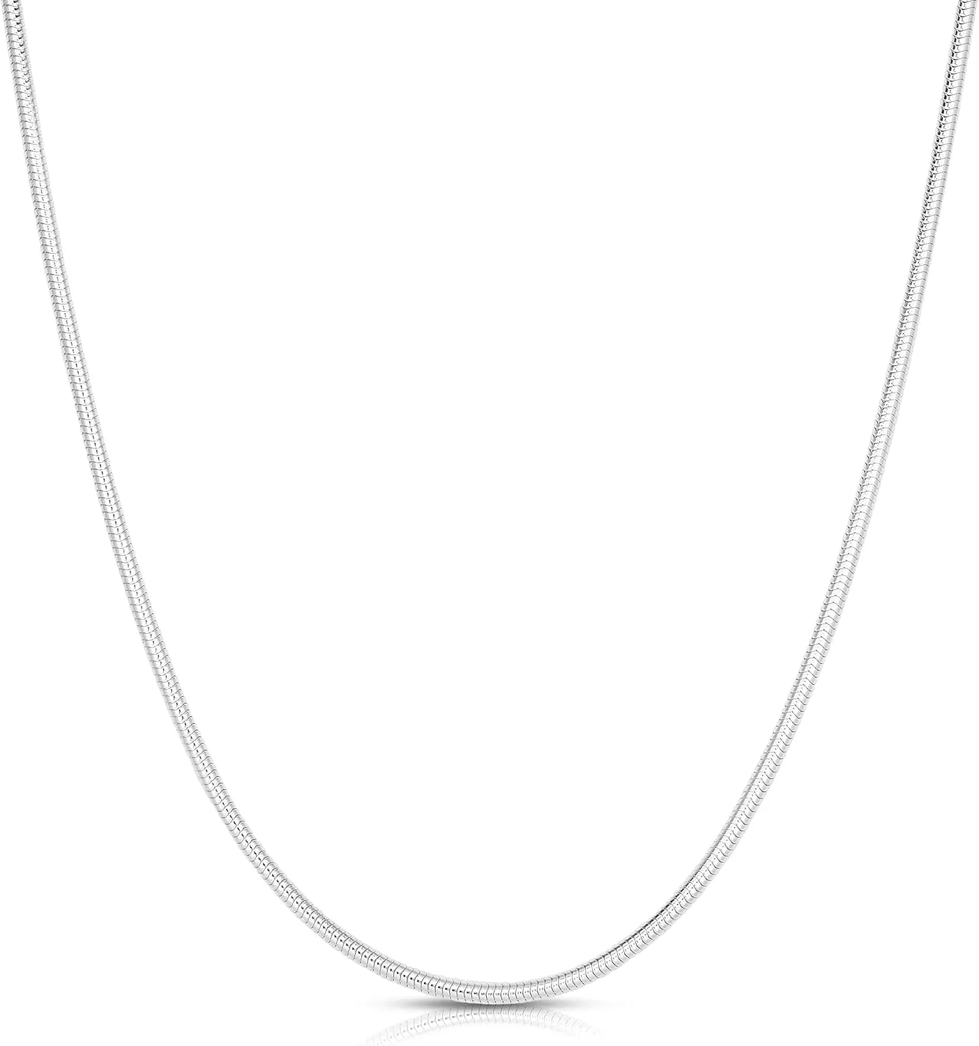 925 Sterling Silver Snake Chain Necklace - 2MM, 3MM, 4MM, 5MM Round Solid Silver Chains - Flexible, Men and Women's Jewelry - Made In Italy