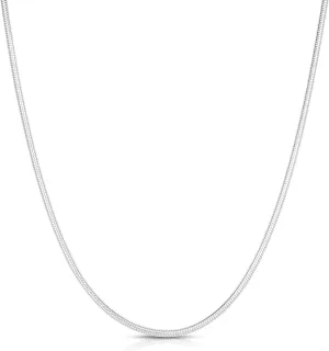 925 Sterling Silver Snake Chain Necklace - 2MM, 3MM, 4MM, 5MM Round Solid Silver Chains - Flexible, Men and Women's Jewelry - Made In Italy