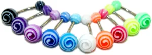 Acrylic Belly Naval Rings Spiral Spinning Swirl Design LOT of 10