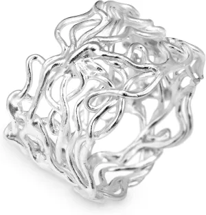AeraVida Modern Wire Mesh Twist Band .925 Sterling Silver Ring | Delicate Wedding Rings For Women | Balinese Comfort Fit Silver Rings for Women | Statement Fashion | Sterling Silver Rings Sizes 6-10