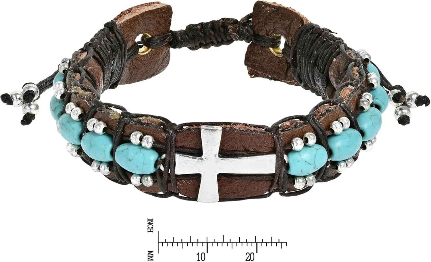 AeraVida Women Boho Handmade Natural Stone Leather Adjustable Wrist Pull Bracelet