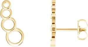 AFFY 14K Gold Plated 925 Sterling Silver Plain Minimalist dainty Stud Earrings Jewelry For Her Women Birthday Gift