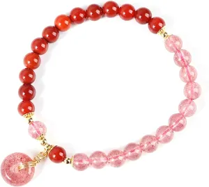 Agate Crystal Buddha Bracelets Prayer Beads Bracelet Feng Shui Peace Buckle Pendant for Women Lucky Charm Bracelets Religious Amulet Jewelry