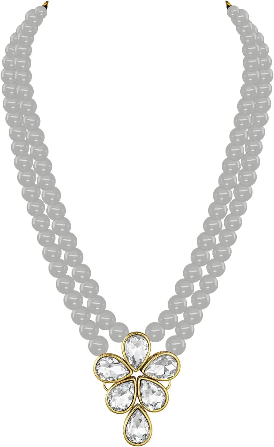 Aheli Blue Wedding Party Faux Kundan Pendant Beads Necklace Earrings Set Bollywood Party Indian Jewelry Gift for Women
