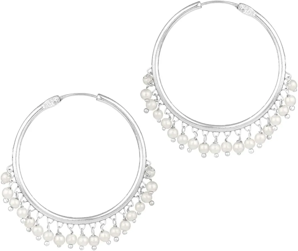 Aheli Bollywood Party Style Hoop Earrings Indian Ethnic Wedding Fashion Jewelry Gift for Women