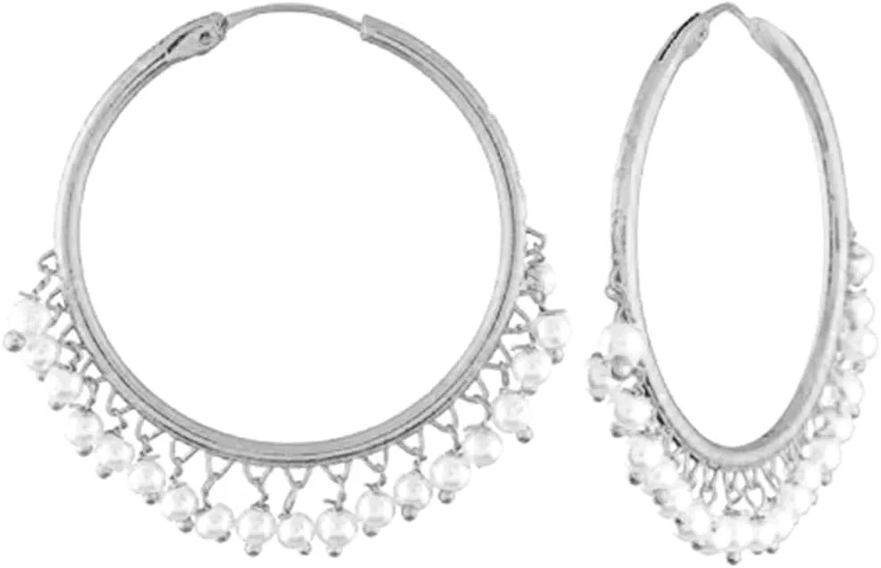 Aheli Bollywood Party Style Hoop Earrings Indian Ethnic Wedding Fashion Jewelry Gift for Women