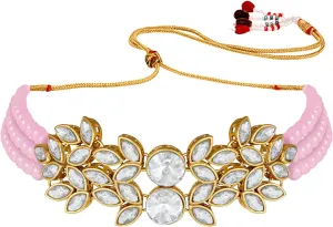 Aheli Bridal Crystal Pearl Choker Necklace with Drop Earrings Indian Traditional Bollywood Jewelry Set Gift for Women