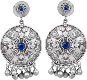 Aheli Designer Dual Tone Oxidized Dangle Drop Earrings Jhumkis Set Silver Plated Indian Ethnic Fashion Jewelry Gift for Women