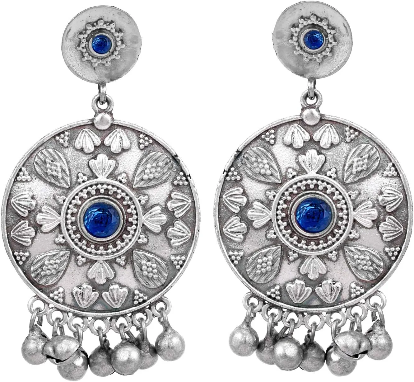Aheli Designer Dual Tone Oxidized Dangle Drop Earrings Jhumkis Set Silver Plated Indian Ethnic Fashion Jewelry Gift for Women
