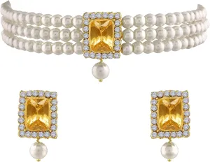 Aheli Ethnic Choker Necklace Earrings Wedding Bollywood Party Jewelry Set Gift for Women