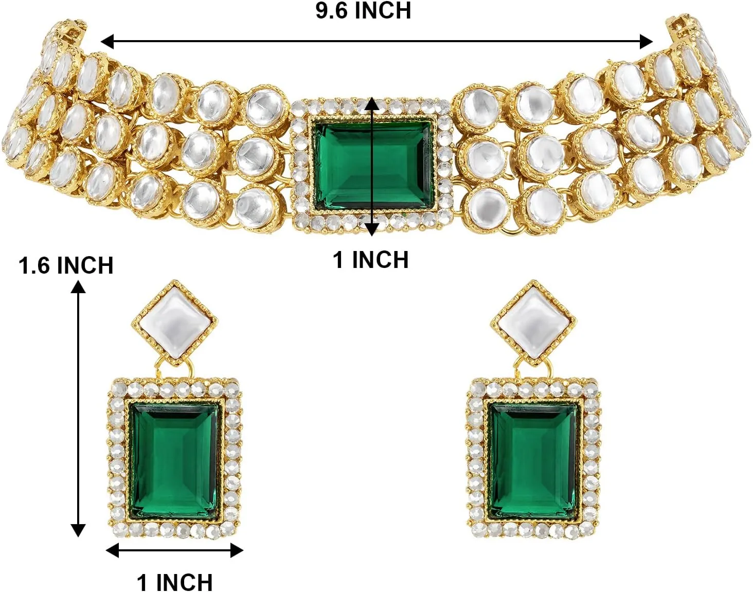 Aheli Ethnic Choker Necklace Earrings Wedding Bollywood Party Jewelry Set Gift for Women