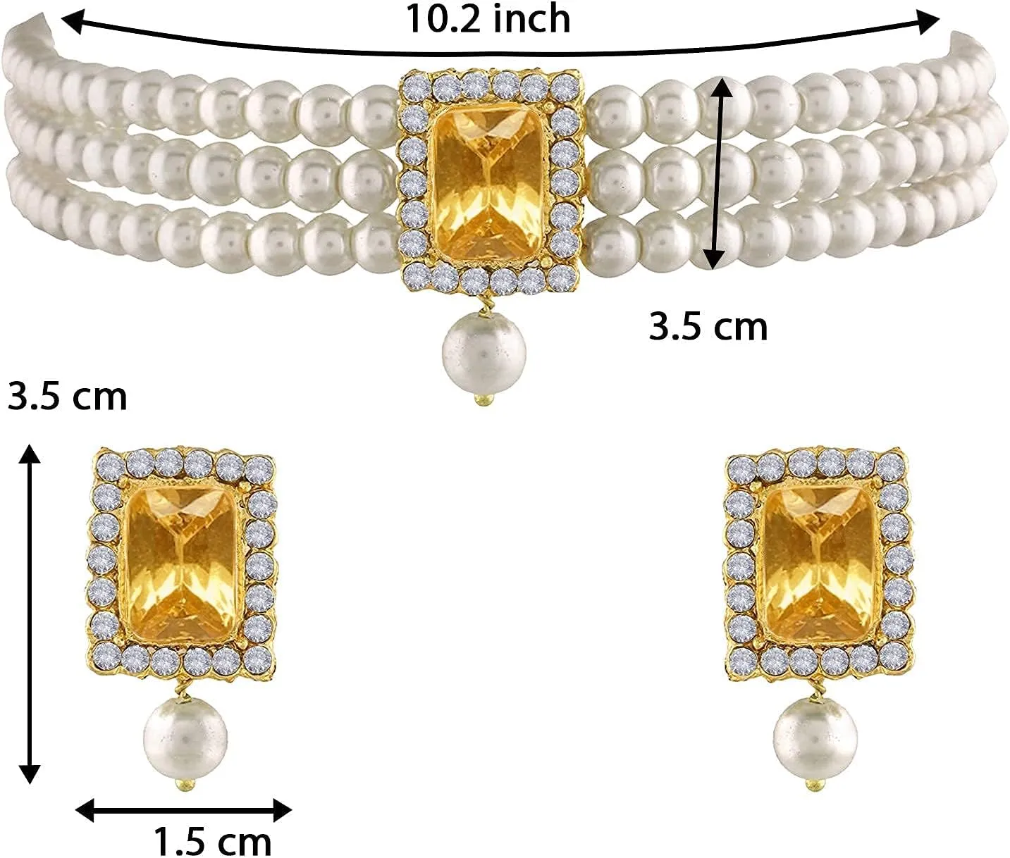 Aheli Ethnic Choker Necklace Earrings Wedding Bollywood Party Jewelry Set Gift for Women