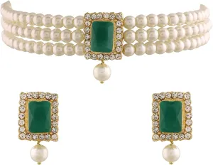 Aheli Ethnic Choker Necklace Earrings Wedding Bollywood Party Jewelry Set Gift for Women