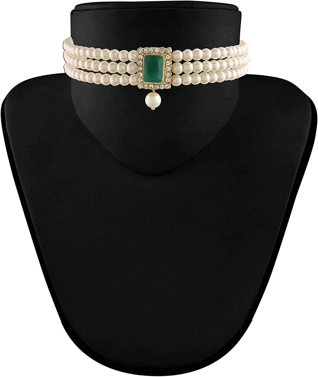 Aheli Ethnic Choker Necklace Earrings Wedding Bollywood Party Jewelry Set Gift for Women