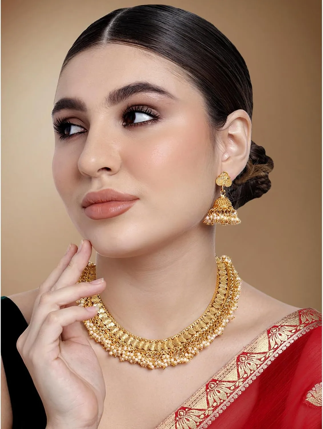 Aheli Ethnic Neckalce Earrings Traditional Wedding Indian Party Wear Fashion Jewelry Gift for Women
