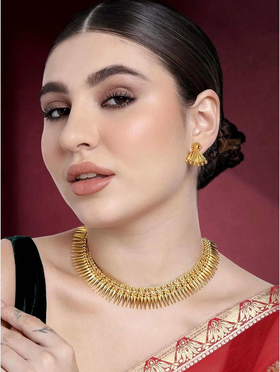 Aheli Ethnic Neckalce Earrings Traditional Wedding Indian Party Wear Fashion Jewelry Gift for Women