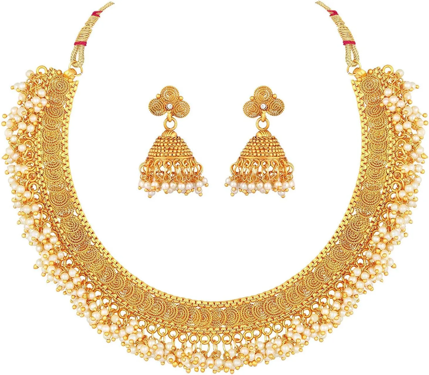 Aheli Ethnic Neckalce Earrings Traditional Wedding Indian Party Wear Fashion Jewelry Gift for Women