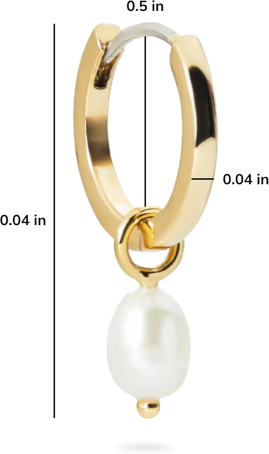 Ana Luisa Frida Pearl Jewelry Huggie Hoops - Medium & Small 14K Gold Plated & Silver Rhodium Plated Drop Hoop Earrings with Freshwater Pearls - 2-in-1 Hypoallergenic Water-Resistant, Tarnish-Free Hoop