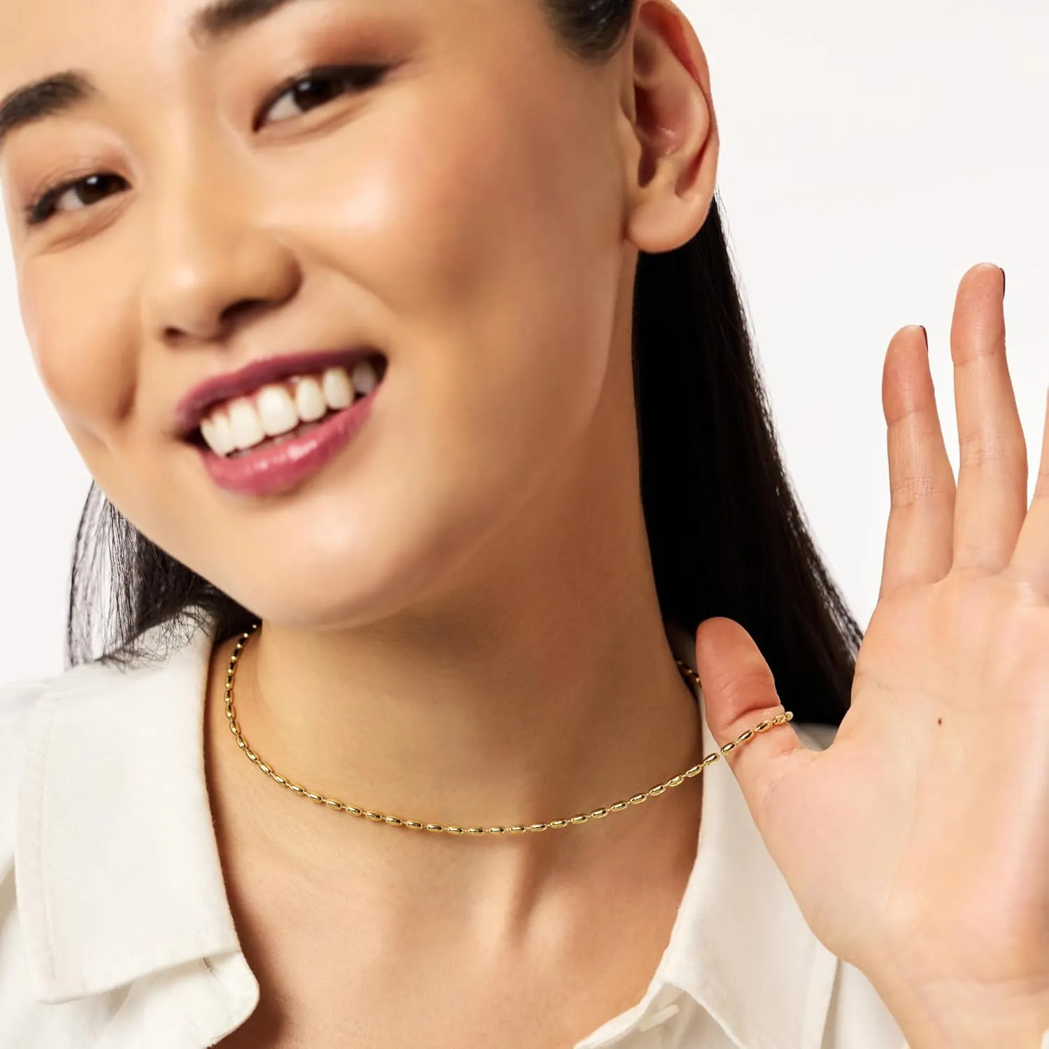 Ana Luisa Gold Chain Necklaces for Women - 14K Gold Plated, Hypoallergenic Jewelry - Dainty, Layering & Trendy Necklace Styles with Herringbone & Paperclip Designs Jewelry Assorted Styles