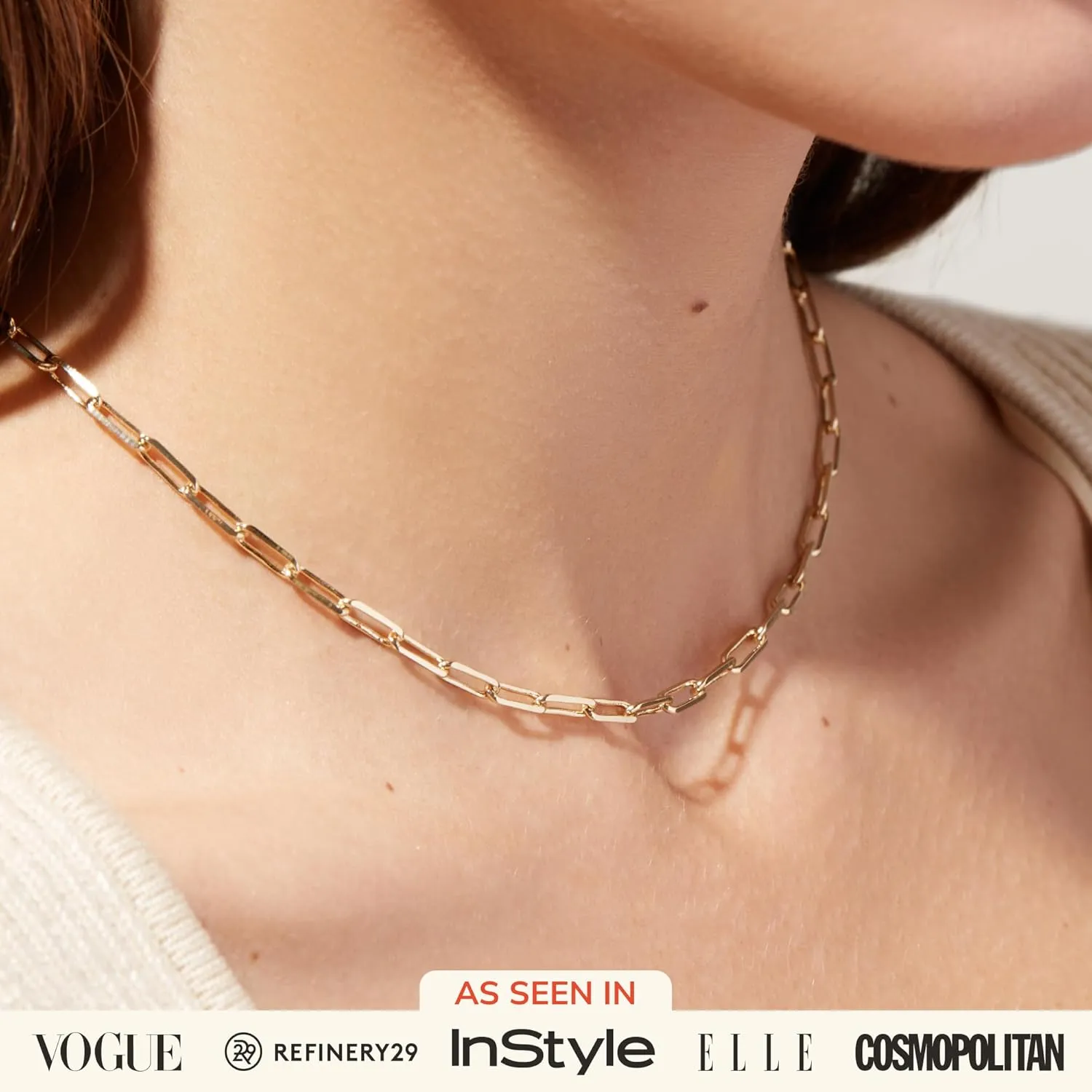 Ana Luisa Gold Chain Necklaces for Women - 14K Gold Plated, Hypoallergenic Jewelry - Dainty, Layering & Trendy Necklace Styles with Herringbone & Paperclip Designs Jewelry Assorted Styles