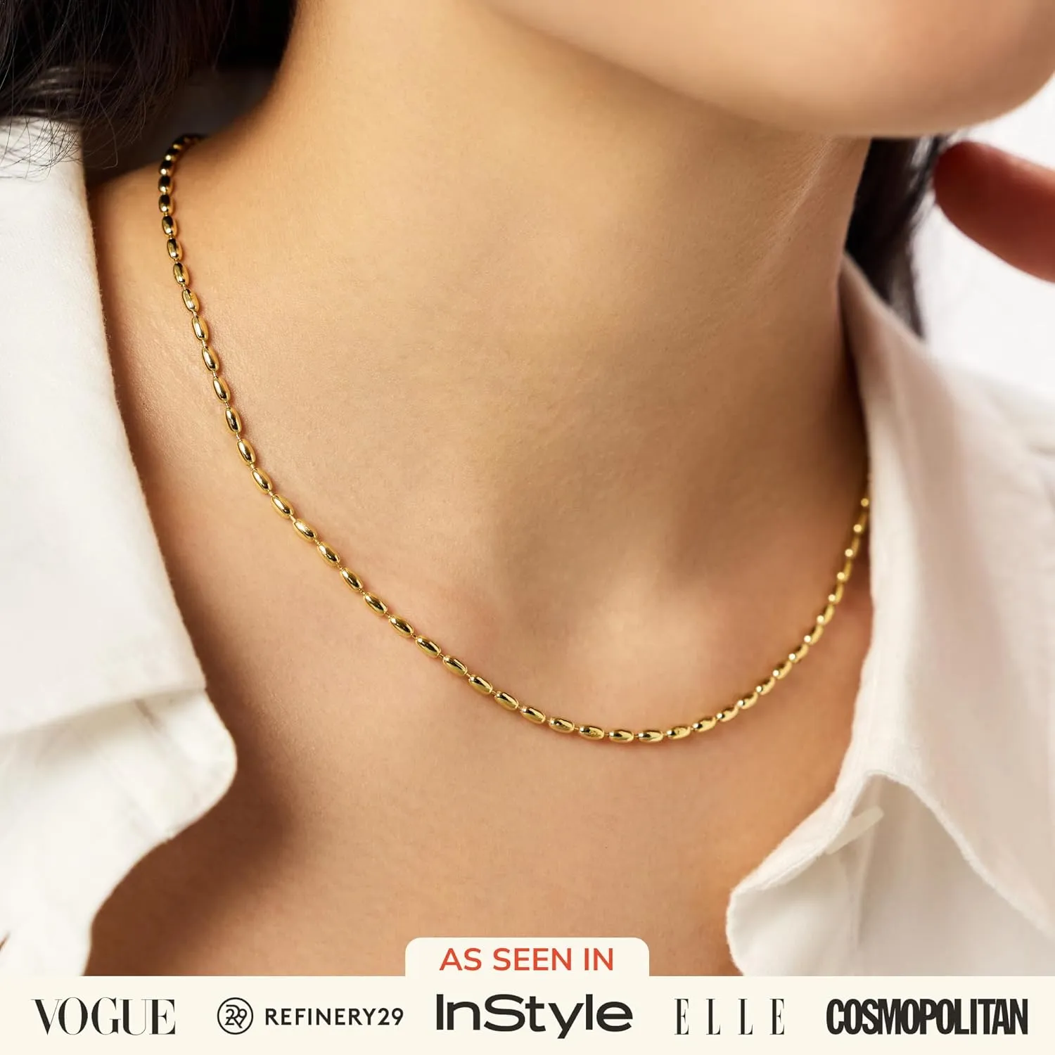 Ana Luisa Gold Chain Necklaces for Women - 14K Gold Plated, Hypoallergenic Jewelry - Dainty, Layering & Trendy Necklace Styles with Herringbone & Paperclip Designs Jewelry Assorted Styles