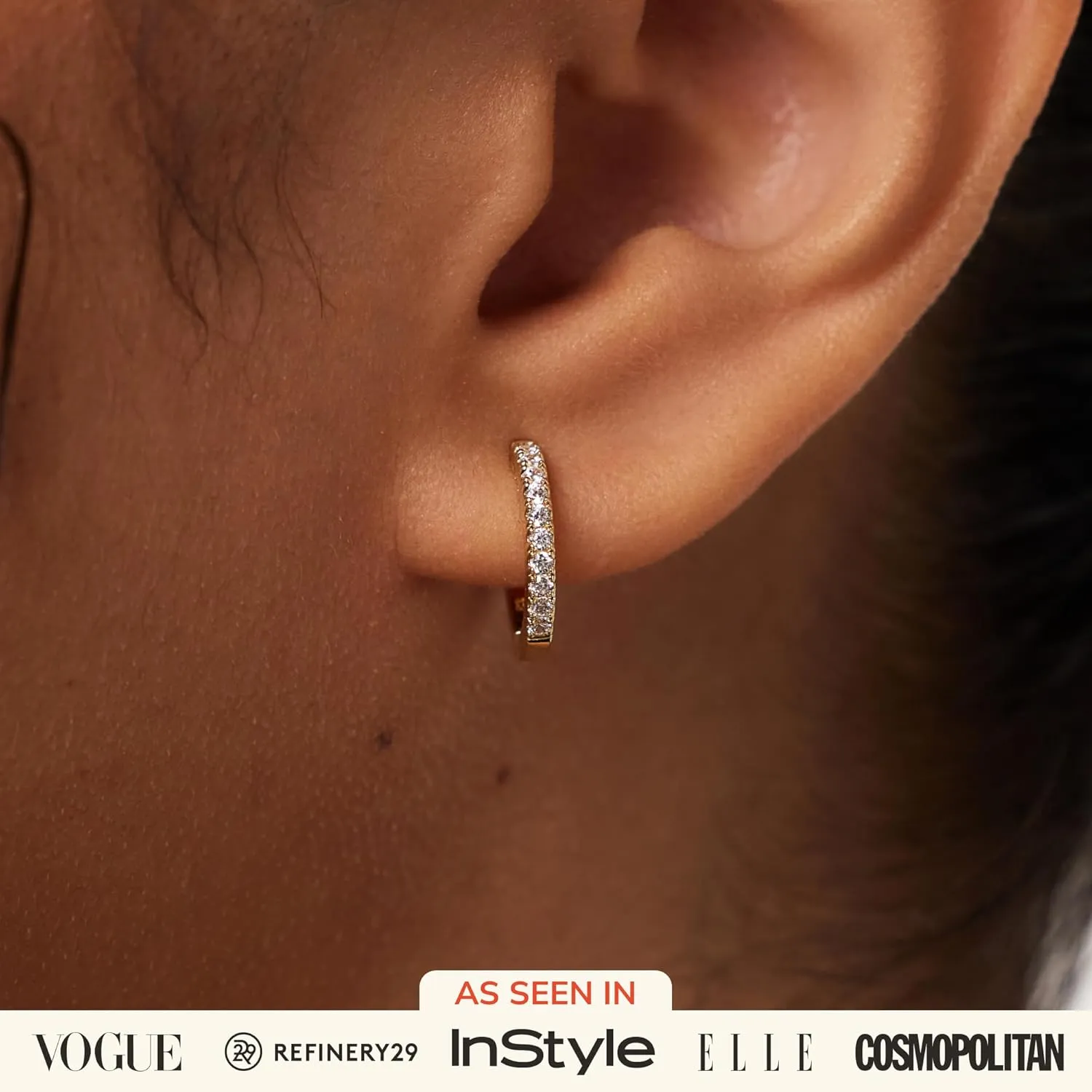 Ana Luisa Huggie Hoop Earrings for Women Trendy - 14K Gold Plated and Sterling Silver Hoop Earrings - Hypoallergenic, Water-Resistant,Tarnish-Free Jewelry - Small & Mini Earring for Women