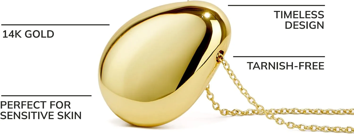 Ana Luisa Pebble Pendant Necklace for Women - 14K Gold Plated and Silver Rhodium Plated Trendy Small & Mini Teardrop Necklace with Lobster Clasp - Hypoallergenic, Water-Resistant, Tarnish-Free Jewelry