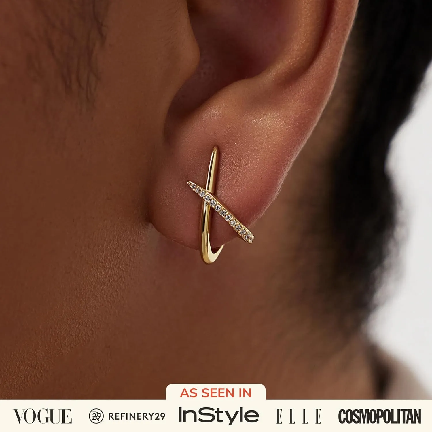 Ana Luisa Stud Earrings for Women Trendy - 14K Gold Plated and Silver Rhodium Plated Earring Studs - X Studs, Bow & Cubic Zirconia Styles - Hypoallergenic Water-Resistant Tarnish-Free Dainty Earrings