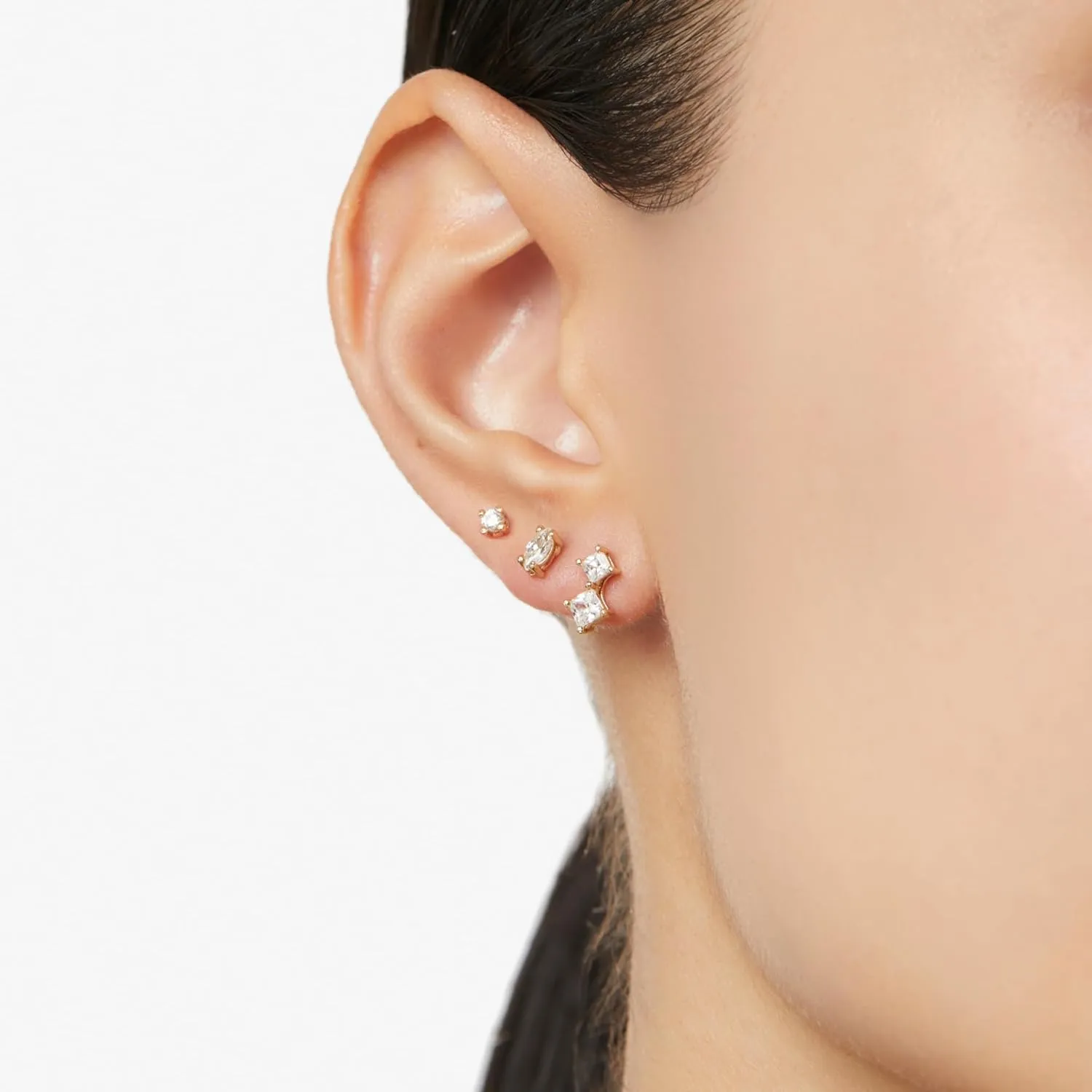Ana Luisa Stud Earrings for Women Trendy - 14K Gold Plated and Silver Rhodium Plated Earring Studs - X Studs, Bow & Cubic Zirconia Styles - Hypoallergenic Water-Resistant Tarnish-Free Dainty Earrings
