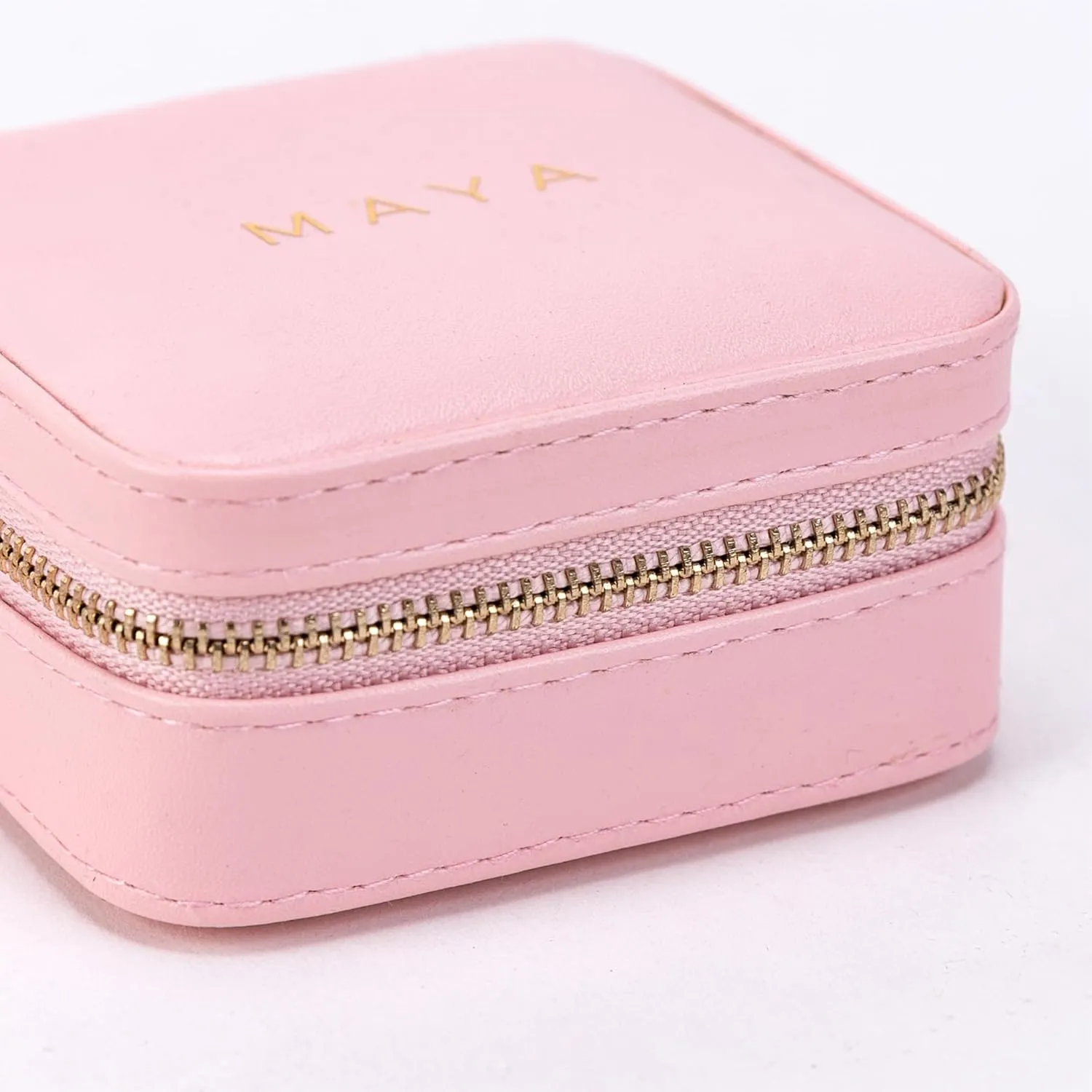 Angelina's Palace Personalized Jewelry Case with Name Engraved,Custom Leather Travel Jewelry Organizer Box for Rings,Earrings,Necklaces,Birthday Bridesmaid Gift For Women Girls