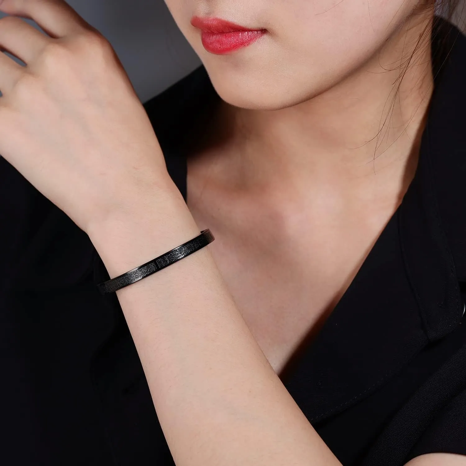 AYATUL KURSI Islamic Jewelry Bracelets Stainless Steel Openable Bangles Arabic Calligraphy Islamic Faith Gifts Messager Islamic Calligraphy Muslim Men Jewelry Bracelets Gift for Women
