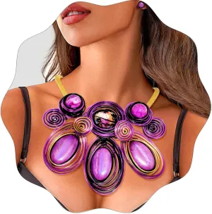 Barode Statement Choker Necklaces Earrings Gold African Chunky Collar Ethnic Indian Tribal Costume Jewelry Set for Women
