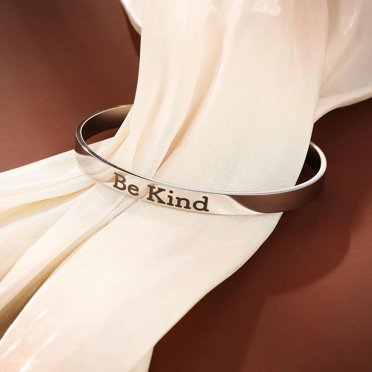 Be Kind of A bicth Bracelet for Women, Stainless Steel Cuff Handmade Engraved Inspirational Silver Bracelet Inspirational Jewelry Gifts for Women