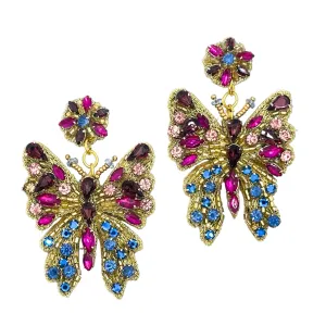 Beaded Butterfly Earrings for Women Girls, butterfly wing earrings, Statement Dangle Wing Earrings for Prom, Vani Trapani