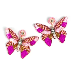 Beaded Butterfly Earrings for Women Girls, butterfly wing earrings, Statement Dangle Wing Earrings for Prom, Vani Trapani