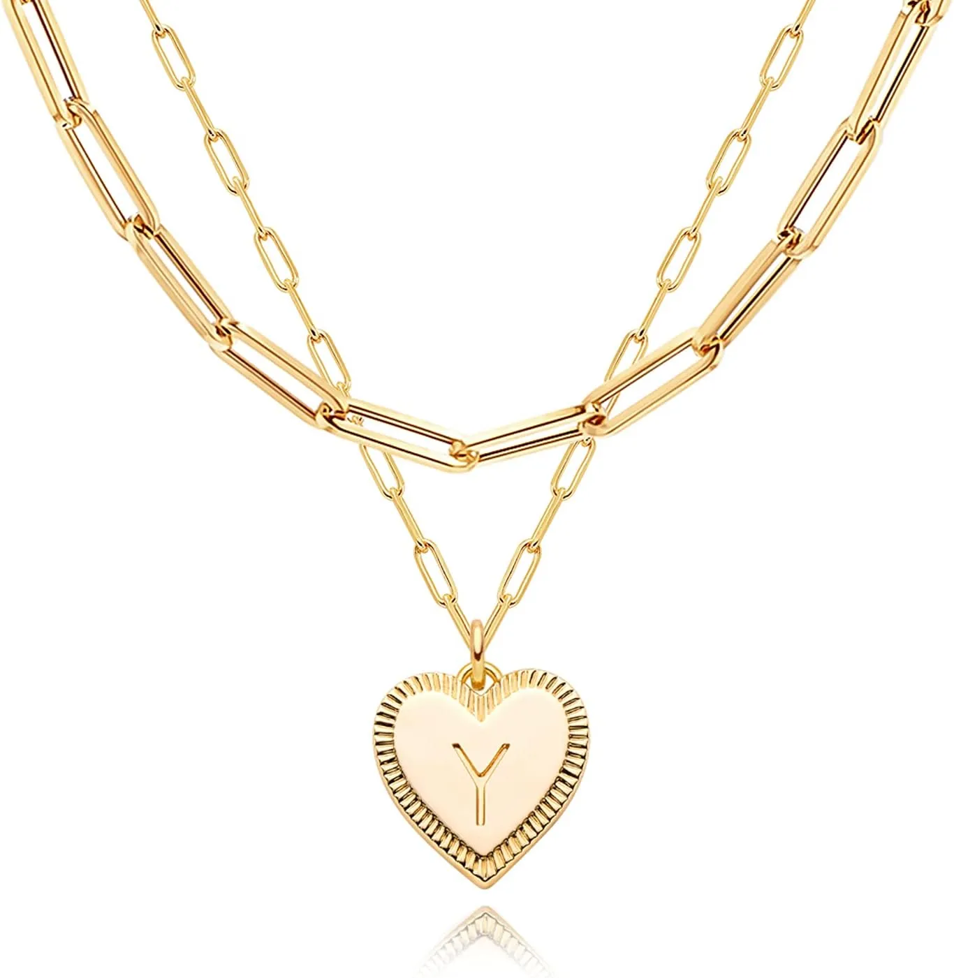 Bemoly Gold Initial Necklace for Women Set Choker Layered Chain Pendant Disc 26 Letter A-Z 14K Gold Plated Simple Dainty Personalized Alphabet Jewelry Birthday Gift