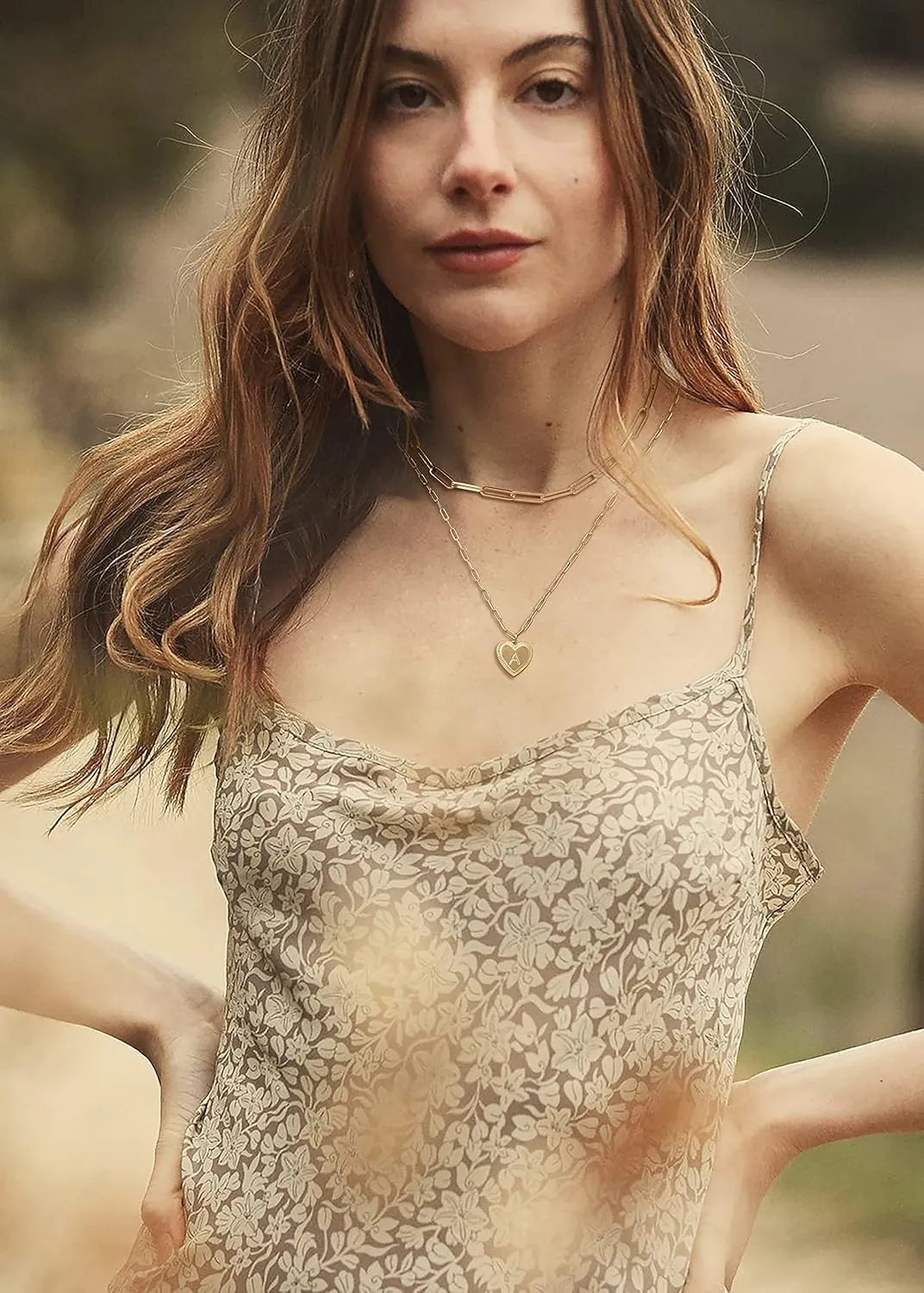 Bemoly Gold Initial Necklace for Women Set Choker Layered Chain Pendant Disc 26 Letter A-Z 14K Gold Plated Simple Dainty Personalized Alphabet Jewelry Birthday Gift