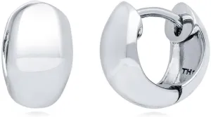BERRICLE Sterling Silver Dome Mini Fashion Hoop Huggie Earrings for Women 0.45 inch (Yellow Gold Flashed, Rhodium Plated)