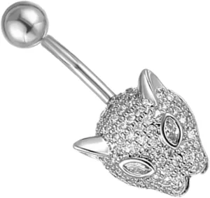 BESPORTBLE Belly Button Ring Navel Piercing Jewelry Animal Shape Navel Ring Stainless Steel Body Jewelry Sparkly